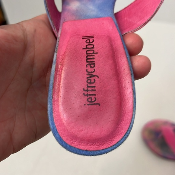 Y2K JEFFREY CAMPBELL COLORFUL TIE-DYE LEATHER  KITTEN HEELS 7.5 - Picture 15 of 16